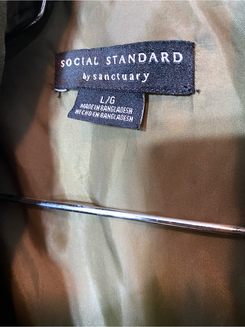 Green Quilted Dolman Jacket Social Standard by Sanctuary - Picture 6 of 7